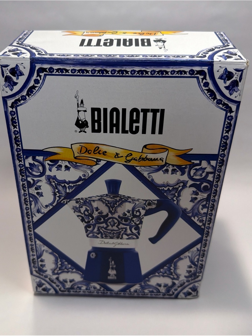 Bialetti Moka Express Dolce & Gabbana 6 Cups Blue Mediterranean Open Box